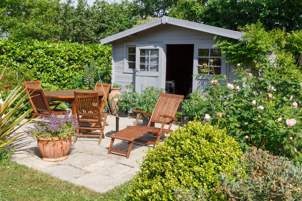 Terrasse af betonsten