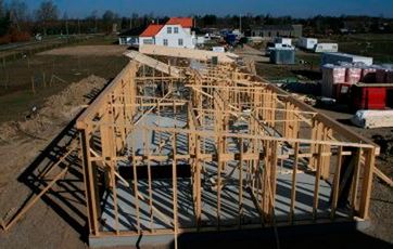 Opførsel af hus træskelet