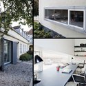 Lyst kontor i den mørke garage