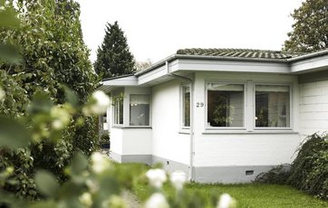 Etplanshus Hvidt parcelhus bygget af gasbeton