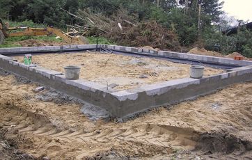 Fundament støbt i beton Fundament støbt i beton