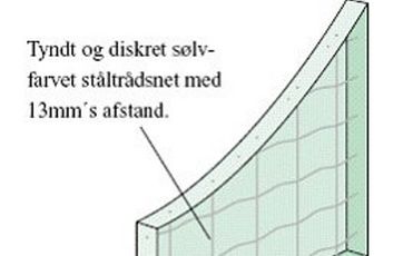 Illustration af brandbeskyttende rude med trådglas