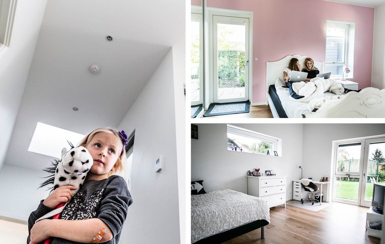 lille pige, piger i pigevørelse og kontorværelse