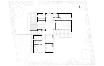 Plantegning af villaen efter tilbygning Plantegning af udbygning til villa