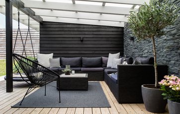 terrasse. skifer. væg. ombygning.