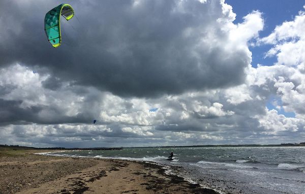 Kitesurfing på Venø Strand
