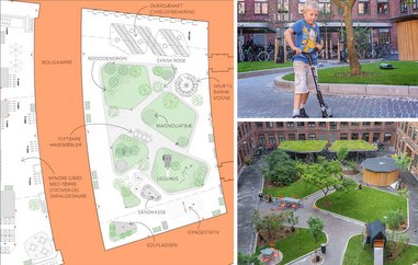 Københavnsk baggård med grønne oaser