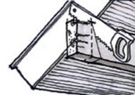 Illustration der viser, hvordan bjælkeende skal saves af