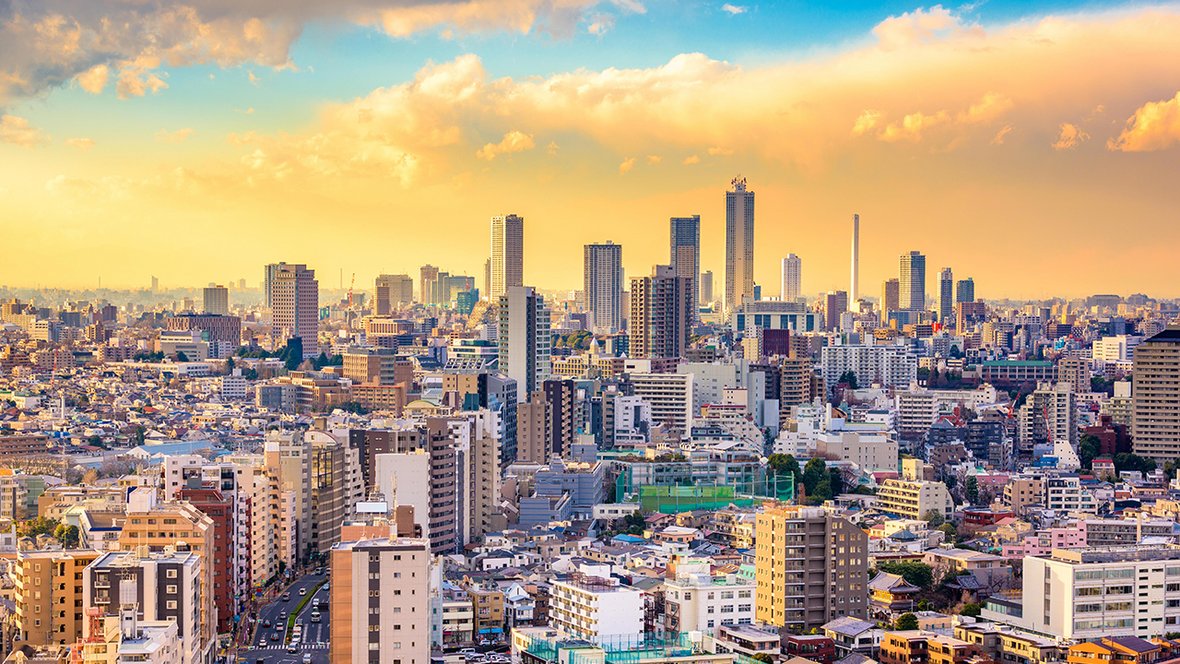 Udsigt over Bunkyo Ward i Tokyo med masser af højhuse