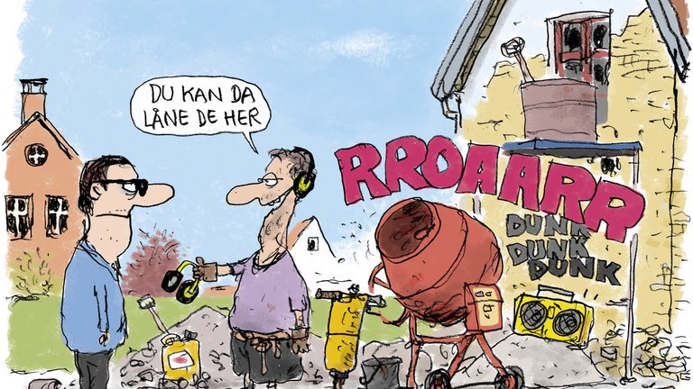 Hvor meget må naboen larme, når han bygger om og til?
