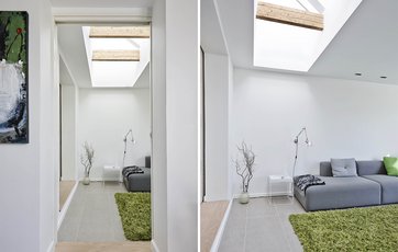 tilbygning med højt til loftet