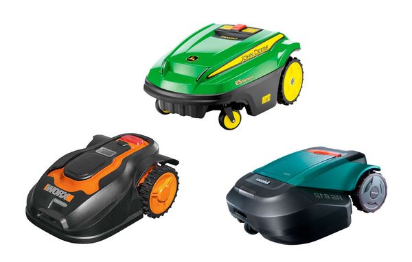 Robomow RS615, John Deere Tango E5-serie II og Worx WG791E.1 robotplæneklipper