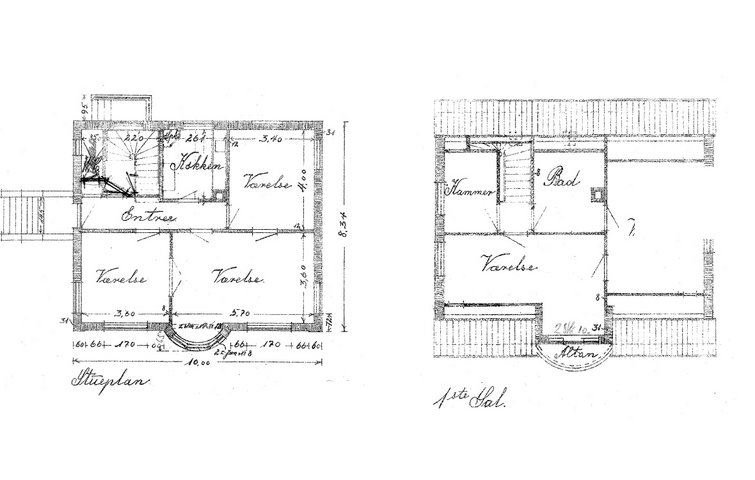Plantegning af murermestervilla før
