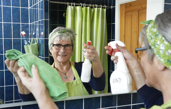gør spejlet rent