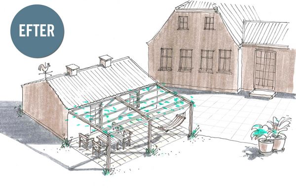 Sådan foreslår arkitekt maa Steffen Søby, at Kristian og Sofie udnytter hønsehuset.