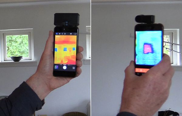 termograferingskameraer Termografering af vinduer med Flir One Pro til smartphone og Seek Thermal Compact XR til smartphone.