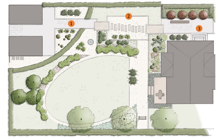 illustration af haveplan
