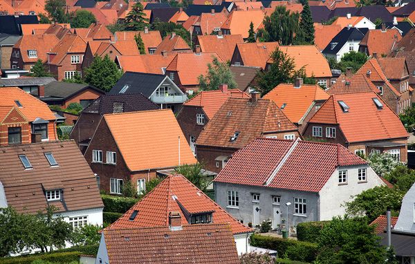 Udsigt over villakvarter