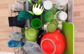 Mange forskellige slags plast i opvaskemaskinen