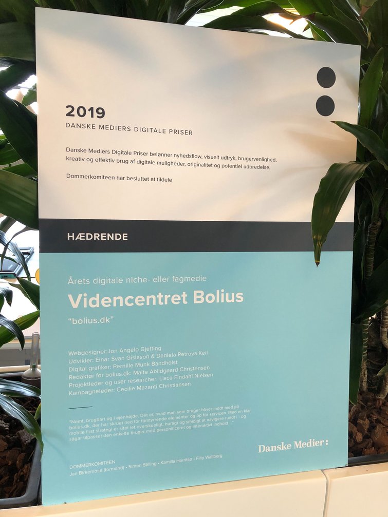 Digital mediepris bolius.dk