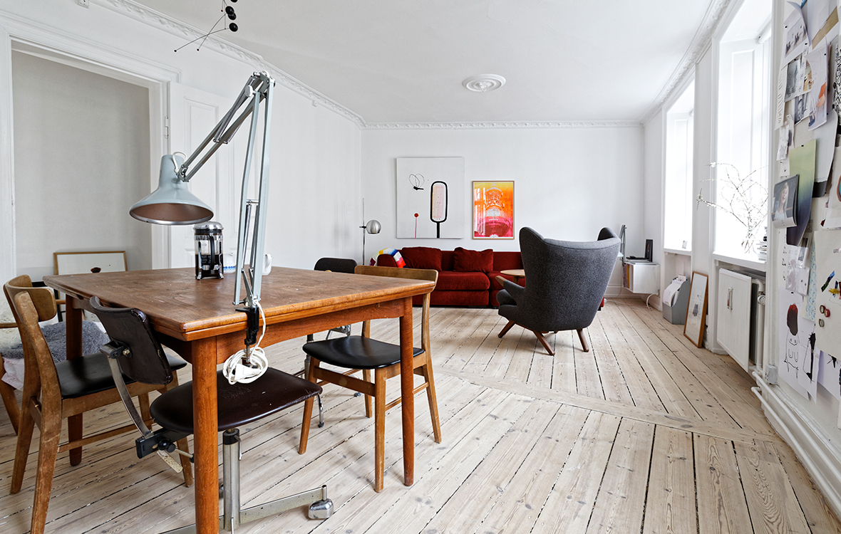 Spisestue og stue i ét på Nørrebro