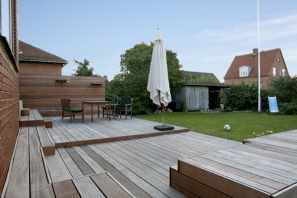 Terrasser af træ Altan afskærmning glas
